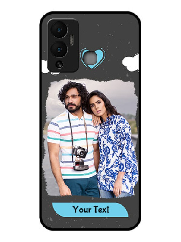 Custom Infinix Hot 12 Play Custom Glass Phone Case - Splashes with love doodles Design