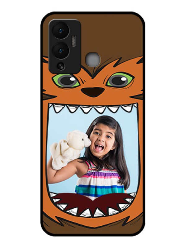 Custom Infinix Hot 12 Play Photo Printing on Glass Case - Owl Monster Back Case Design