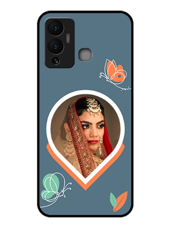 Custom Infinix Hot 12 Play Custom Glass Mobile Case - Droplet Butterflies Design