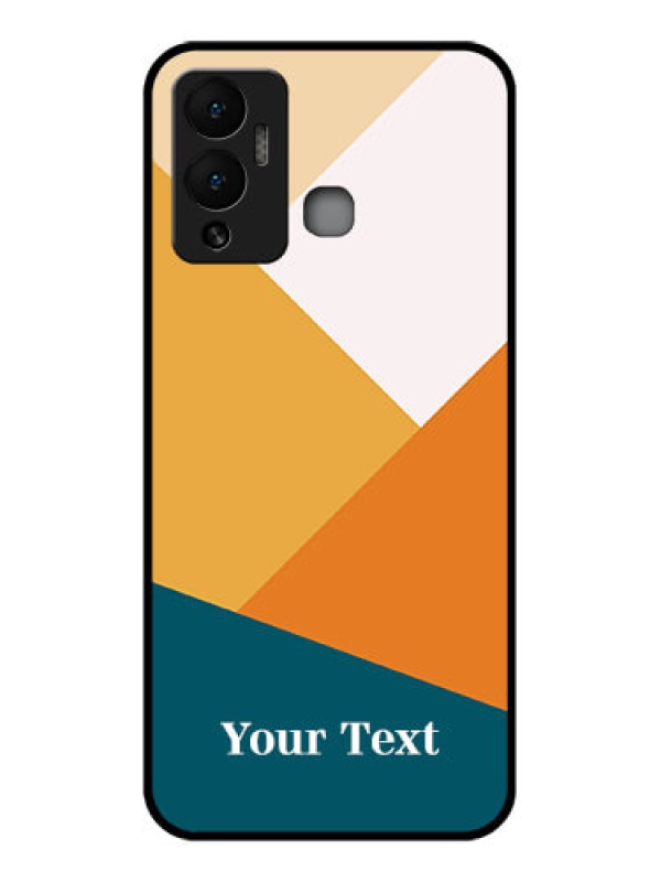 Custom Infinix Hot 12 Play Personalized Glass Phone Case - Stacked Multi-colour Design