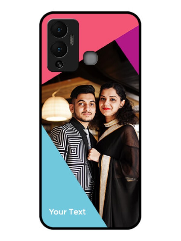 Custom Infinix Hot 12 Play Custom Glass Mobile Case - Stacked Triple colour Design
