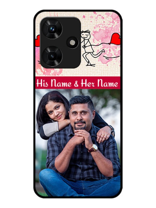 Custom Infinix Hot 30i Photo Printing on Glass Case - You and Me Case Design