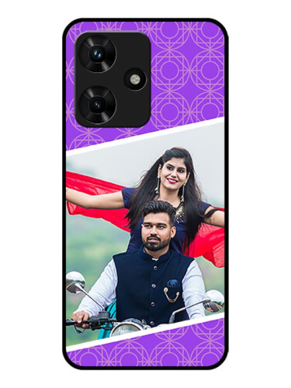 Custom Infinix Hot 30i Custom Glass Phone Case - Violet Pattern Design