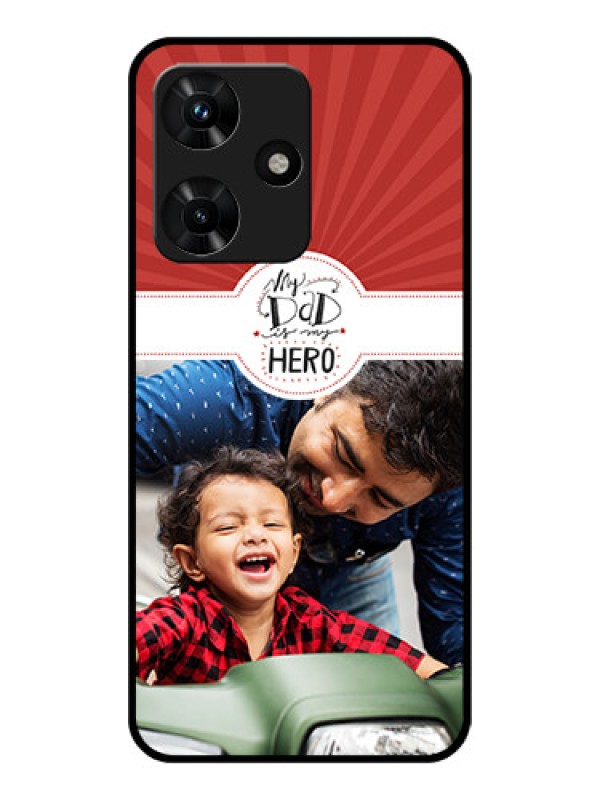 Custom Infinix Hot 30i Photo Printing on Glass Case - My Dad Hero Design