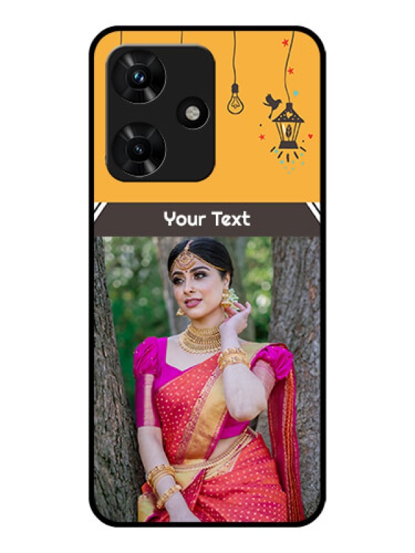 Custom Infinix Hot 30i Custom Glass Mobile Case - with Family Picture and Icons
