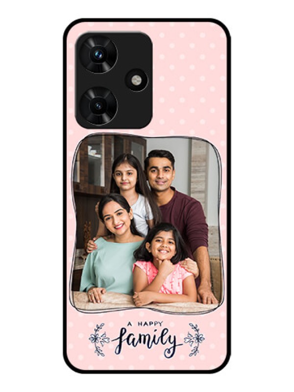 Custom Infinix Hot 30i Custom Glass Phone Case - Family with Dots Design