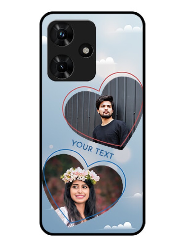 Custom Infinix Hot 30i Custom Glass Mobile Case - Blue Color Couple Design