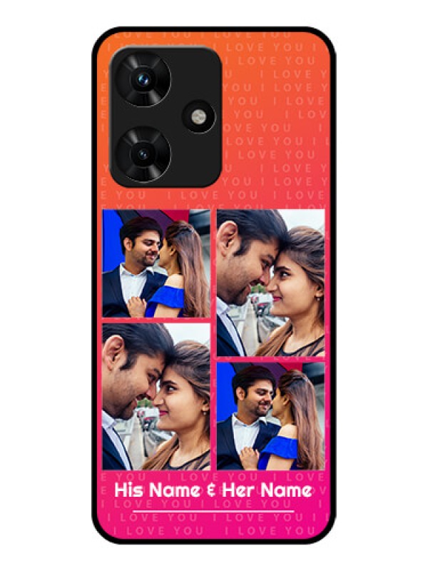 Custom Infinix Hot 30i Custom Glass Phone Case - I Love You Pink Design
