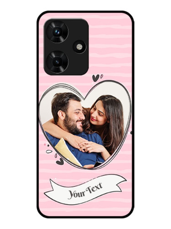 Custom Infinix Hot 30i Custom Glass Phone Case - Vintage Heart Design