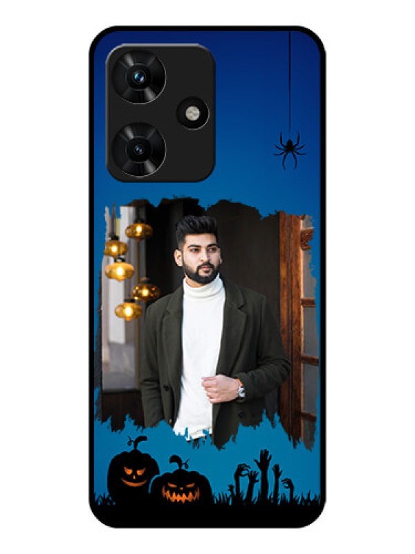 Custom Infinix Hot 30i Photo Printing on Glass Case - with pro Halloween design