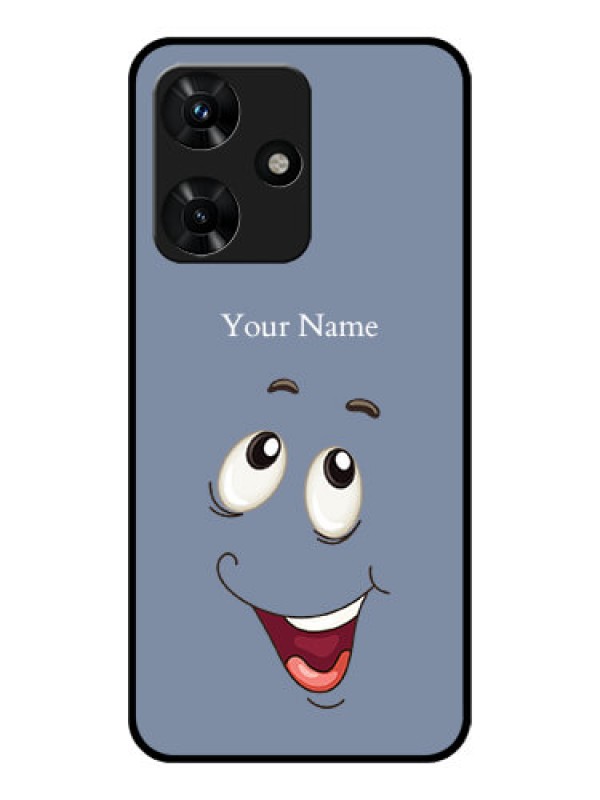Custom Infinix Hot 30i Photo Printing on Glass Case - Laughing Cartoon Face Design