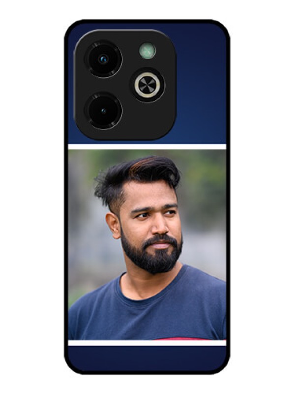 Custom Infinix Hot 40I Custom Glass Phone Case - Simple Royal Blue Design