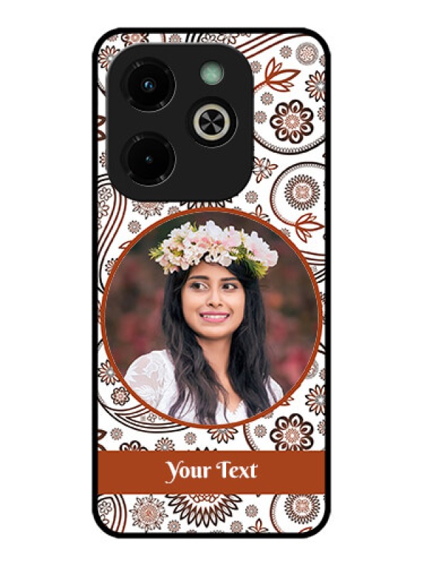 Custom Infinix Hot 40I Custom Glass Phone Case - Abstract Flower Design
