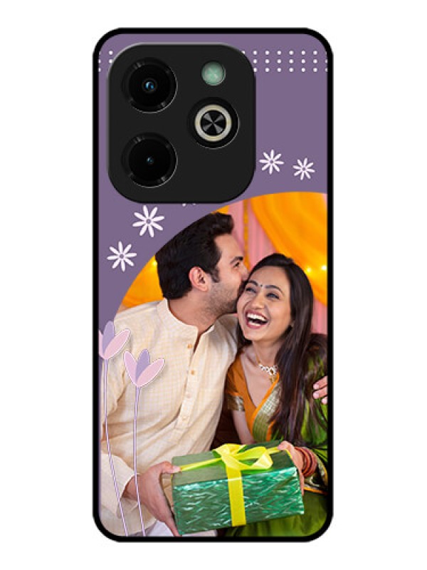 Custom Infinix Hot 40I Custom Glass Phone Case - Lavender Flowers Design