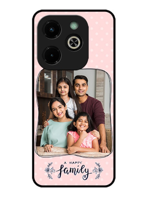 Custom Infinix Hot 40I Custom Glass Phone Case - Family With Dots Design