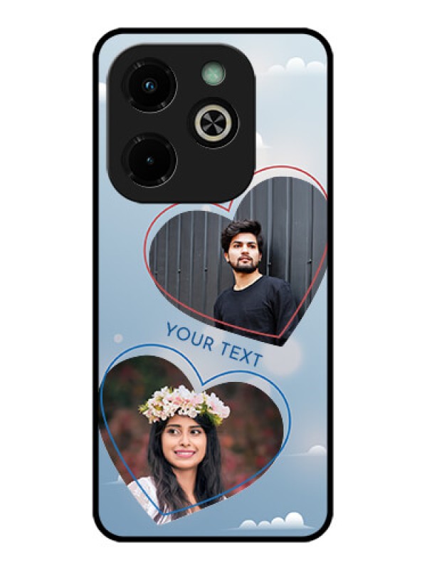Custom Infinix Hot 40I Custom Glass Phone Case - Blue Color Couple Design