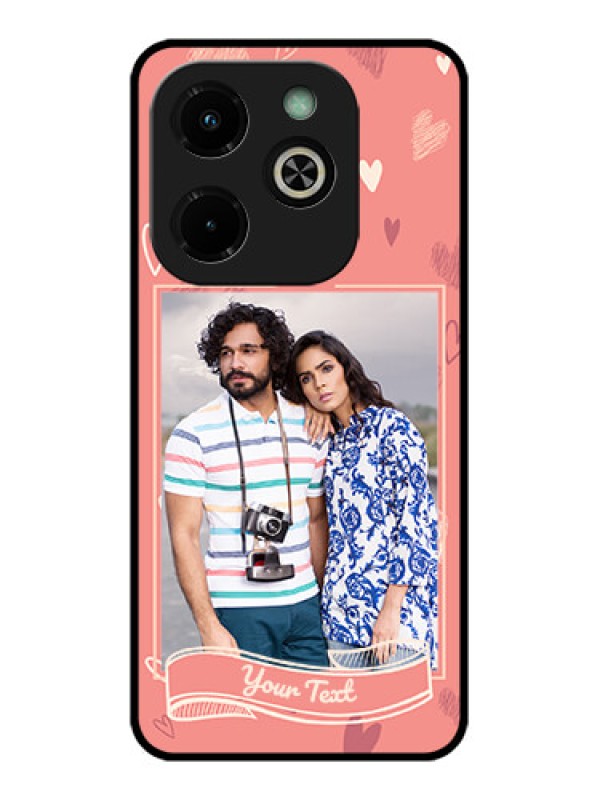 Custom Infinix Hot 40I Custom Glass Phone Case - Love Doodle Art Design