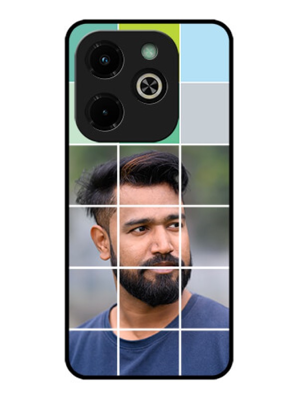Custom Infinix Hot 40I Custom Glass Phone Case - With White Box Pattern