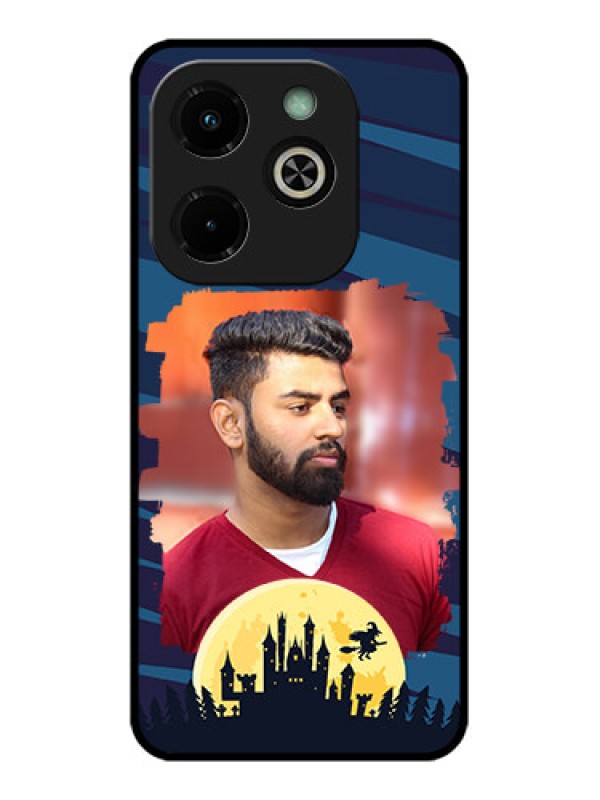 Custom Infinix Hot 40I Custom Glass Phone Case - Halloween Witch Design