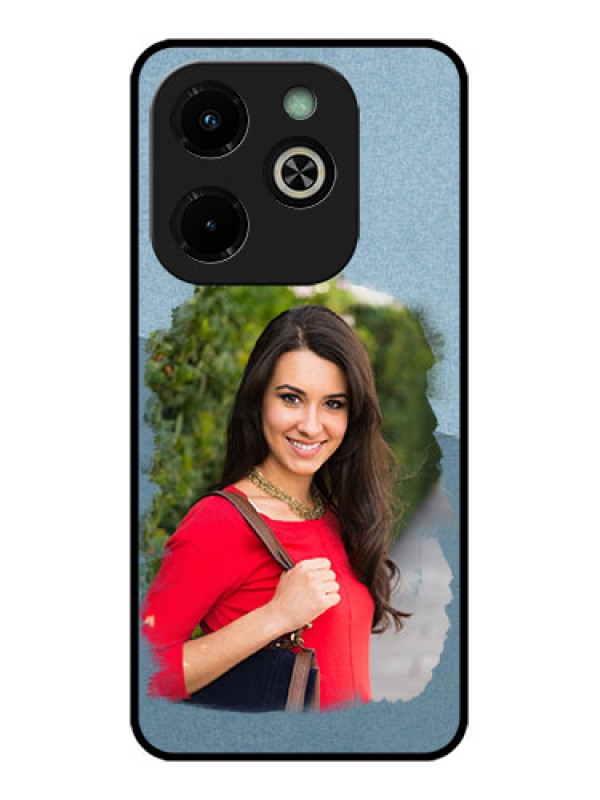 Custom Infinix Hot 40I Custom Glass Phone Case - Grunge Line Art Design