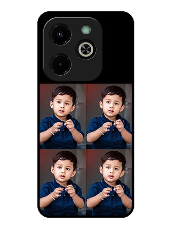 Custom Infinix Hot 40I Custom Glass Phone Case - 4 Image Holder Design