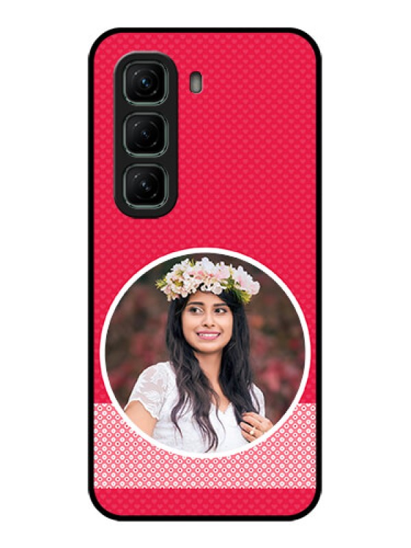 Custom Infinix Hot 50 5G Custom Glass Phone CasePink Color Pattern Design