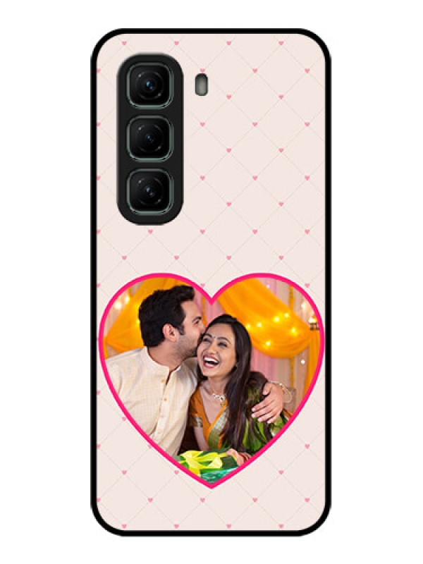 Custom Infinix Hot 50 5G Custom Glass Phone CaseHeart Shape Design