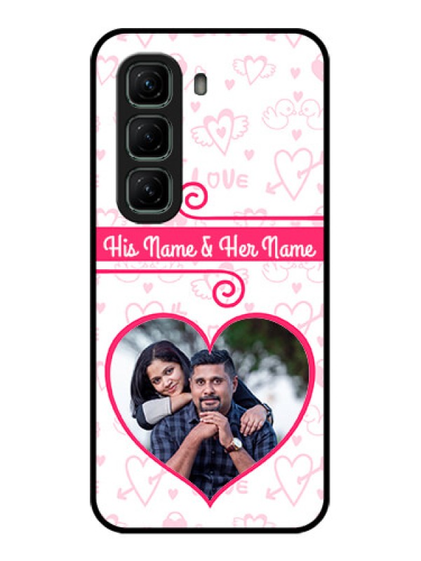 Custom Infinix Hot 50 5G Custom Glass Phone CaseHeart Shape Love Design