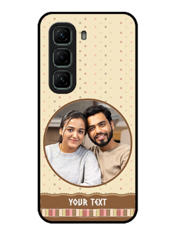 Custom Infinix Hot 50 5G Custom Glass Phone CaseBrown Dotted Mobile Case Design