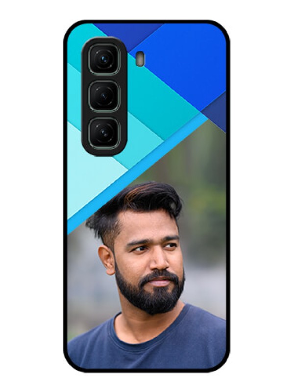 Custom Infinix Hot 50 5G Custom Glass Phone CaseBlue Pattern Design