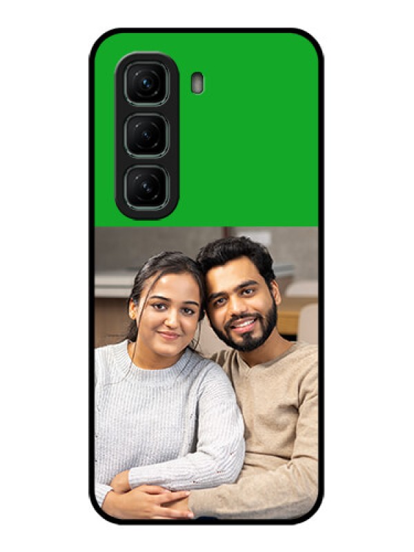 Custom Infinix Hot 50 5G Custom Glass Phone CaseGreen Pattern Design
