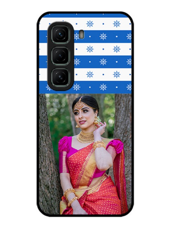 Custom Infinix Hot 50 5G Custom Glass Phone CaseSnow Pattern Design
