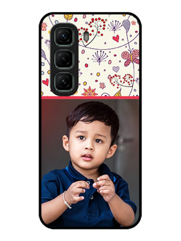 Custom Infinix Hot 50 5G Custom Glass Phone CasePremium Floral Design