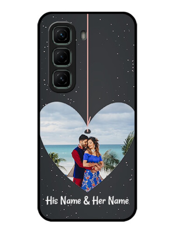 Custom Infinix Hot 50 5G Custom Glass Phone CaseHanging Heart Design