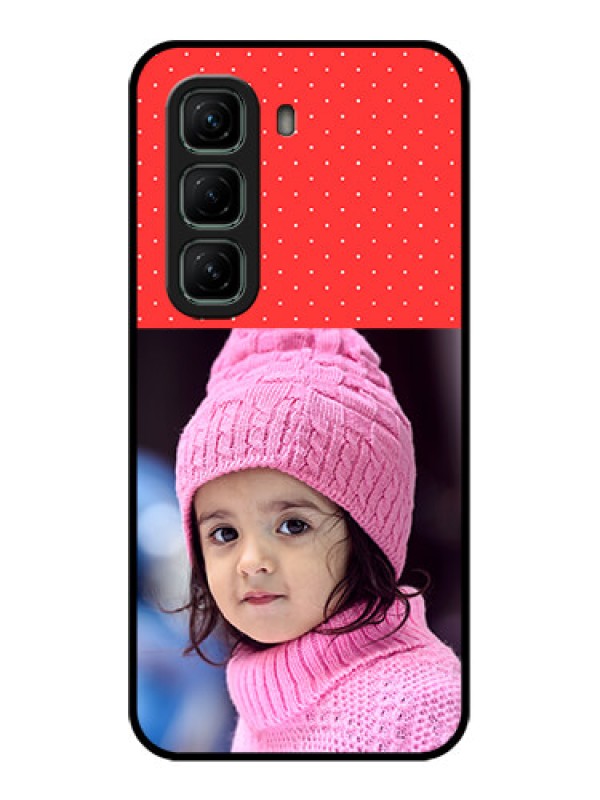 Custom Infinix Hot 50 5G Custom Glass Phone CaseRed Pattern Design