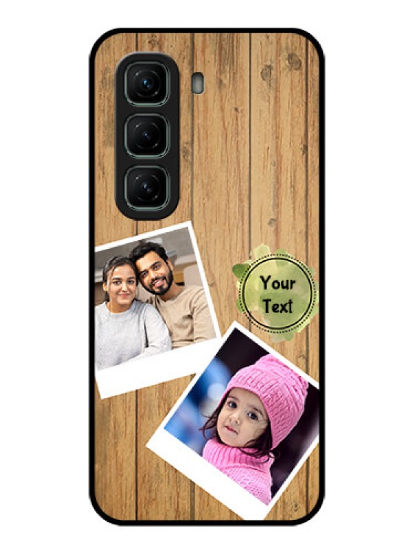 Custom Infinix Hot 50 5G Custom Glass Phone CaseWooden Texture Design