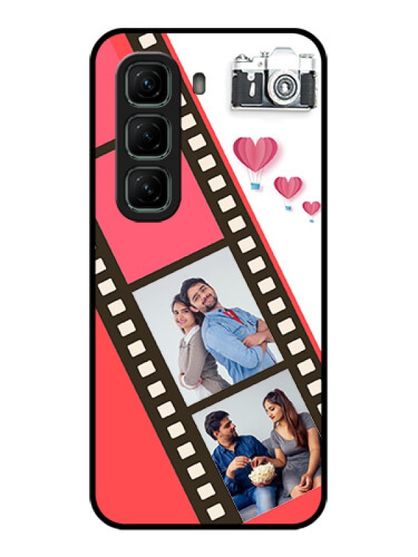 Custom Infinix Hot 50 5G Custom Glass Phone Case3 Image Holder With Film Reel