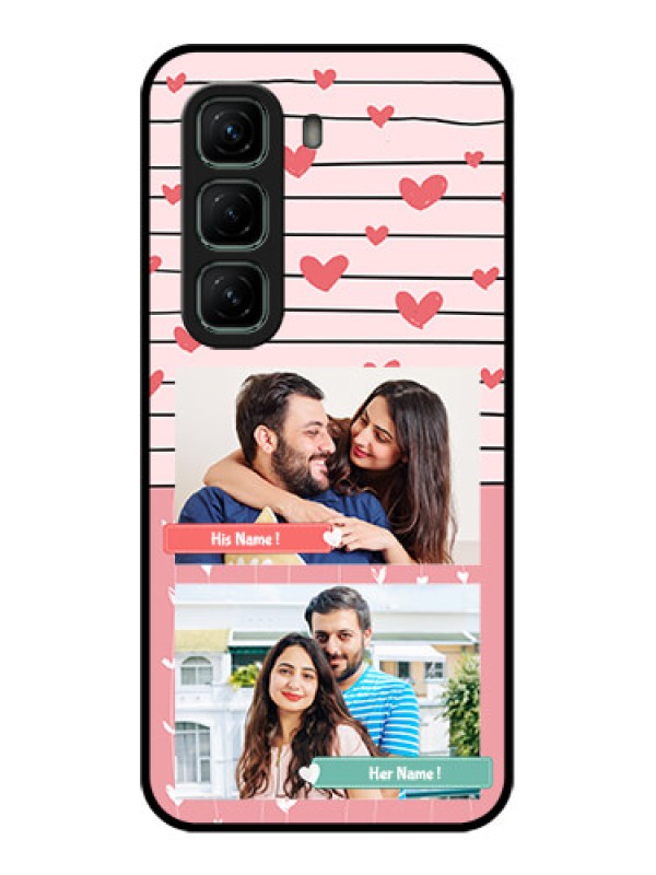 Custom Infinix Hot 50 5G Custom Glass Phone CasePhoto With Heart Design