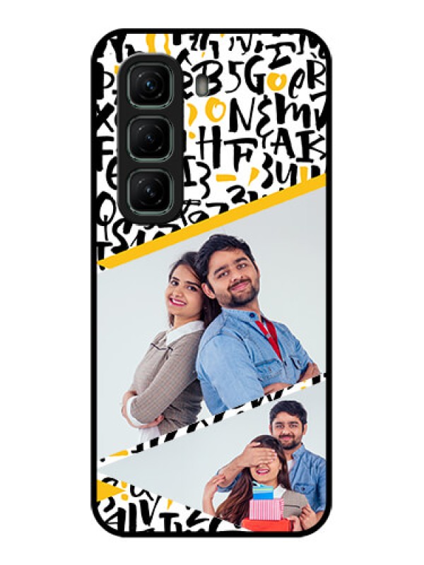 Custom Infinix Hot 50 5G Custom Glass Phone CaseLetters Pattern Design