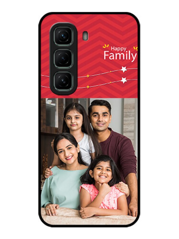 Custom Infinix Hot 50 5G Custom Glass Phone CaseHappy Family Design