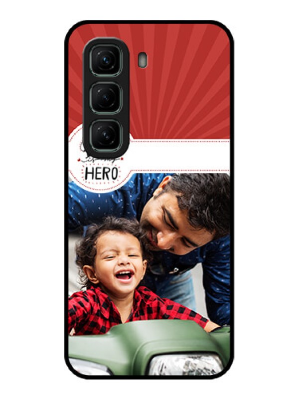 Custom Infinix Hot 50 5G Custom Glass Phone CaseMy Dad Hero Design