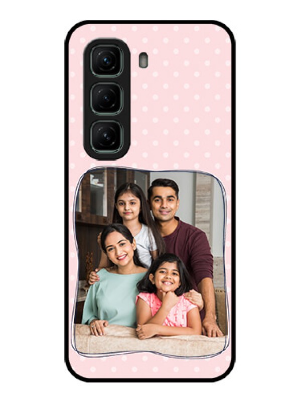 Custom Infinix Hot 50 5G Custom Glass Phone CaseFamily With Dots Design