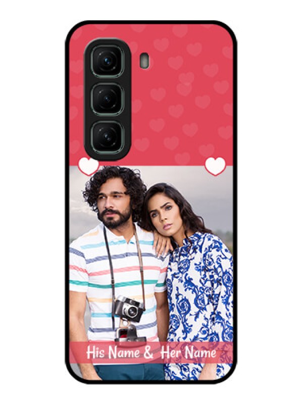 Custom Infinix Hot 50 5G Custom Glass Phone CaseSimple Love Design