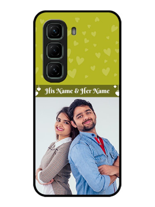 Custom Infinix Hot 50 5G Custom Glass Phone CaseYou and Me Heart Design