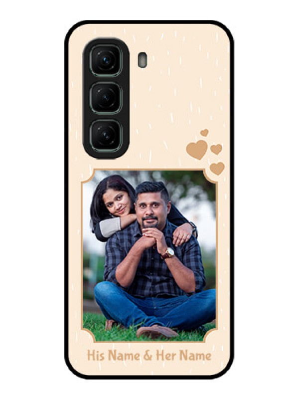 Custom Infinix Hot 50 5G Custom Glass Phone CaseWith Confetti Love Design