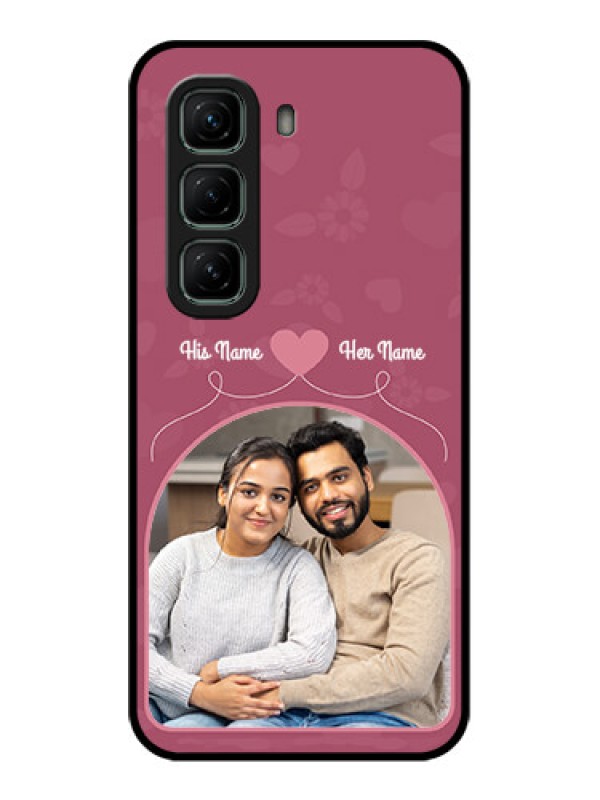 Custom Infinix Hot 50 5G Custom Glass Phone CaseLove Floral Design