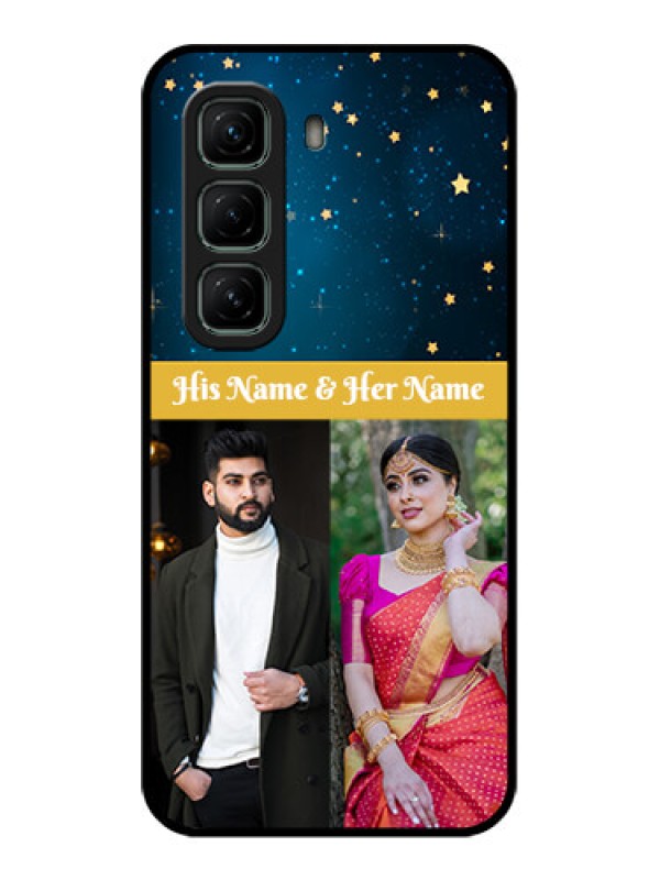 Custom Infinix Hot 50 5G Custom Glass Phone CaseGalaxy Stars Backdrop Design
