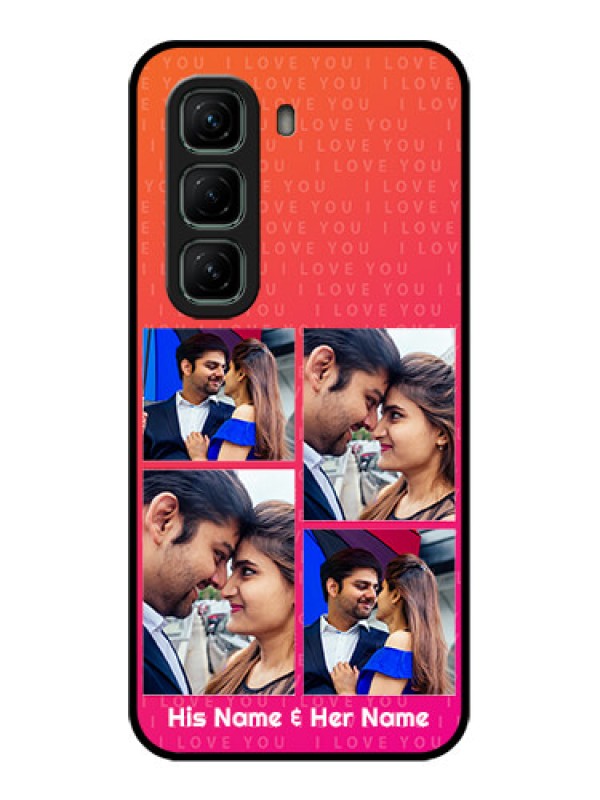 Custom Infinix Hot 50 5G Custom Glass Phone CaseI Love You Pink Design