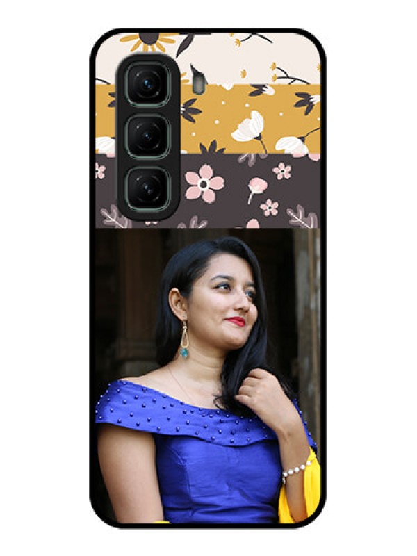 Custom Infinix Hot 50 5G Custom Glass Phone CaseStylish Floral Design