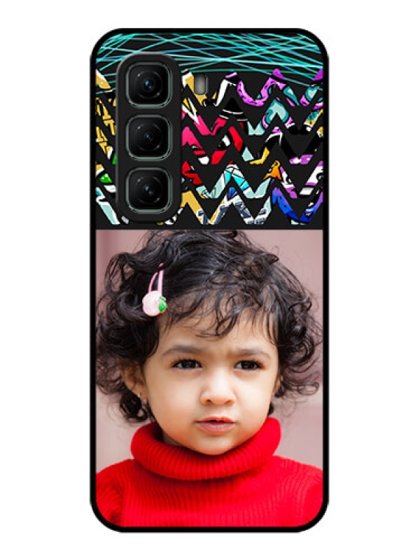 Custom Infinix Hot 50 5G Custom Glass Phone CaseNeon Abstract Design